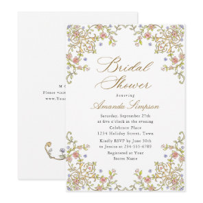 Victorian Ornate Grace Floral Bridal Shower Invitation