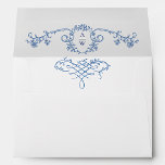 Victorian Ornate Grace Floral Dusty Blue Wedding Envelope<br><div class="desc">For further customization,  please click the "customize further" link and use our design tool to modify this template. 
If you need help or matching items,  please contact me.</div>