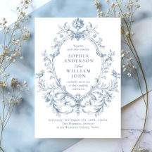Victorian Ornate Grace Floral Dusty Blue Wedding