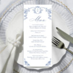 Victorian Ornate Grace Floral Dusty Blue Wedding Menu<br><div class="desc">For further customization,  please click the "customize further" link and use our design tool to modify this template.</div>