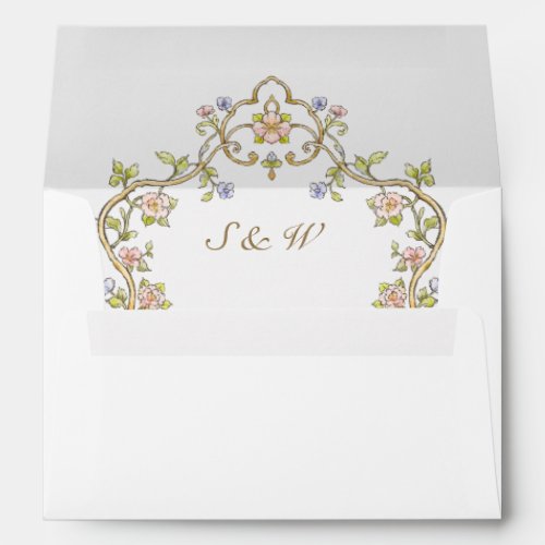 Victorian Ornate Grace Floral Frame Wedding Envelope