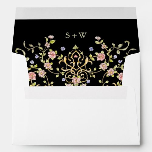 Victorian Ornate Grace Floral Frame Wedding Envelope