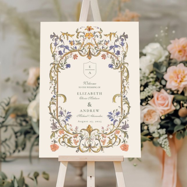 Victorian Ornate Grace Floral Frame Wedding Foam Board (Creator Uploaded)