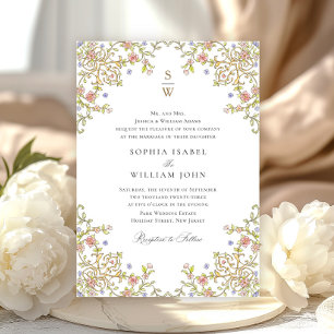 Victorian Ornate Grace Floral Frame Wedding Invitation