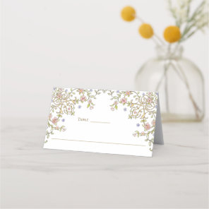 Victorian Ornate Grace Floral Frame Wedding Place Card