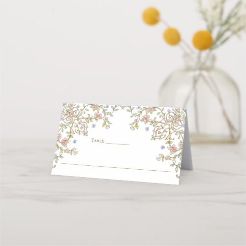 Victorian Ornate Grace Floral Frame Wedding Place Card