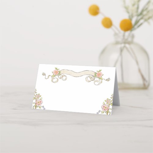 Victorian Ornate Grace Floral Frame Wedding Place Card