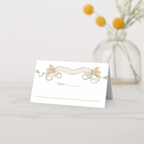 Victorian Ornate Grace Floral Frame Wedding Place Card
