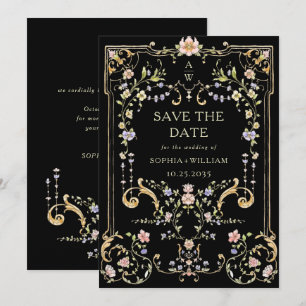Victorian Ornate Grace Floral Frame Wedding Save The Date