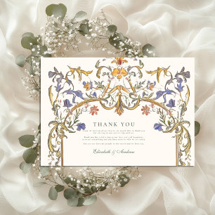 Victorian Ornate Grace Floral Frame Wedding Thank You Card