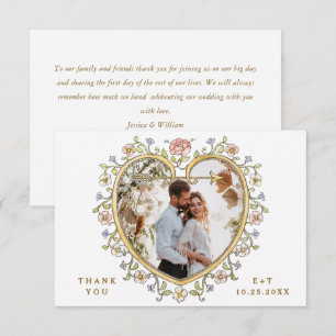 Victorian Ornate Grace Floral Frame Wedding Thank You Card