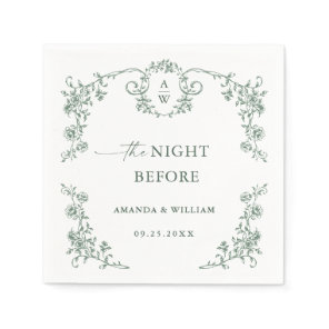 Victorian Ornate Grace Floral Rehearsal Dinner Napkins