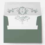 Victorian Ornate Grace Floral Sage Green Wedding Envelope<br><div class="desc">For further customization,  please click the "customize further" link and use our design tool to modify this template. 
If you need help or matching items,  please contact me.</div>