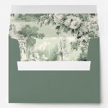 Victorian Ornate Grace Floral Sage Green Wedding Envelope<br><div class="desc">For further customization,  please click the "customize further" link and use our design tool to modify this template. 
If you need help or matching items,  please contact me.</div>