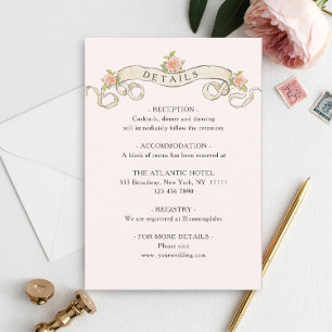 Victorian Ornate Grace Floral Wedding Details Enclosure Card