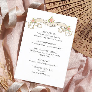 Victorian Ornate Grace Floral Wedding Details Enclosure Card