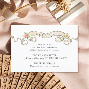 Victorian Ornate Grace Floral Wedding Details Enclosure Card
