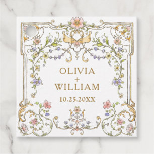 Victorian Ornate Grace Floral Wedding Favor Tags