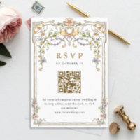 Victorian Ornate Grace Floral Wedding RSVP QR code
