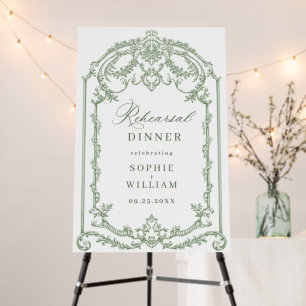 Victorian Ornate Grace Sage Green Rehearsal Diner Foam Board