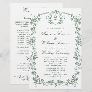 Victorian Ornate Grace Wedding Ceremony Program
