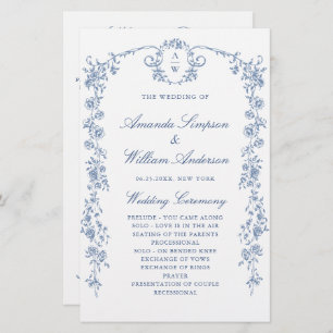 Victorian Ornate Grace Wedding Ceremony Program