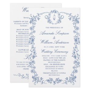 Victorian Ornate Grace Wedding Ceremony Program