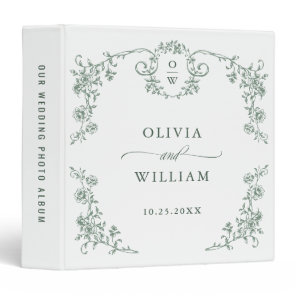 Victorian Ornate Grace Wedding photo album 3 Ring Binder