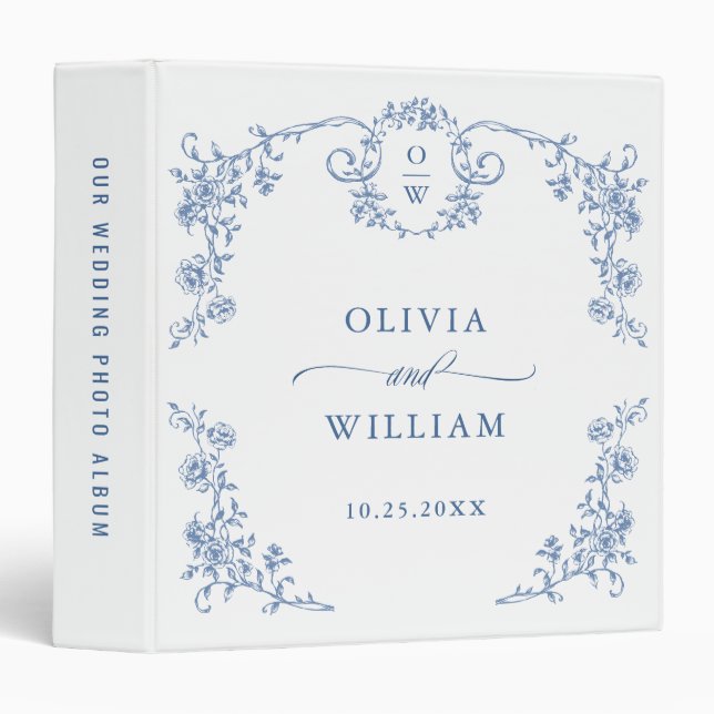 Victorian Ornate Grace Wedding photo album 3 Ring Binder (Front/Spine)