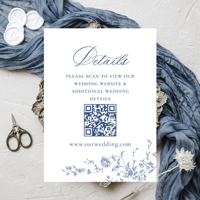Victorian Ornate Grace Wedding QR code Details Enclosure Card (Creator Uploaded)