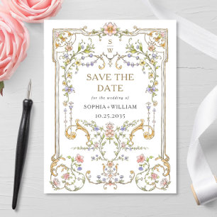 Victorian Ornate Grace Wedding Save the Date Postcard
