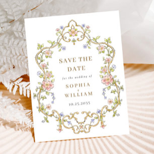 Victorian Ornate Grace Wedding Save the Date Postcard
