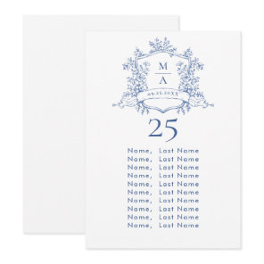 Victorian Ornate Grace Wedding Seating Chart Card