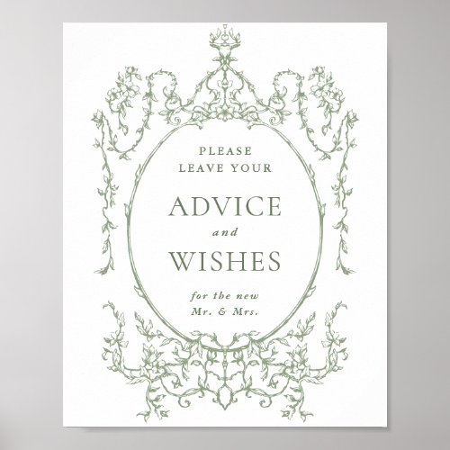 Victorian Ornate Sage Green Advice & Wishes
