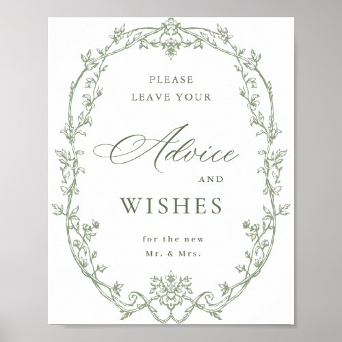 Victorian Ornate Sage Green Advice & Wishes