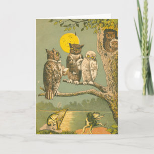 Victorian Owl Wedding Card