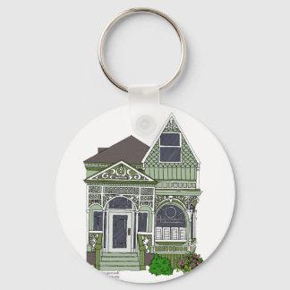Victorian "Painted Lady" - green Keychain