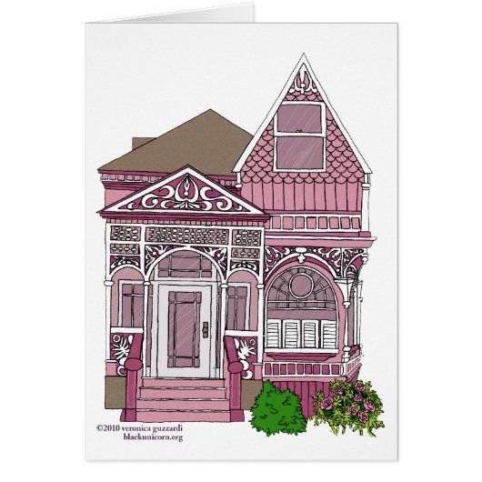 Victorian "Painted Lady" - pink Cards (Front)