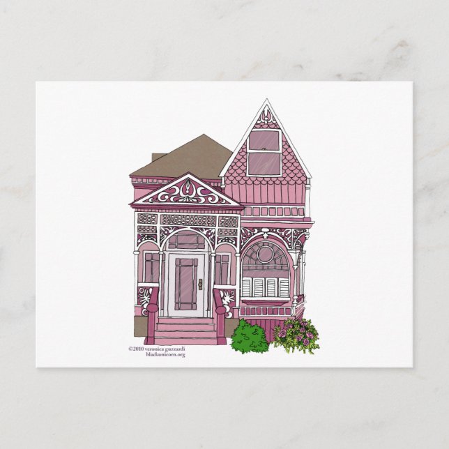Victorian "Painted Lady" - pink Postcard (Front)