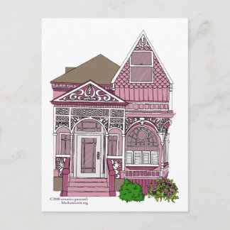 Victorian "Painted Lady" - pink Postcard