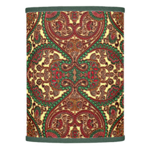 Victorian paisley pattern elegant red green gold lamp shade