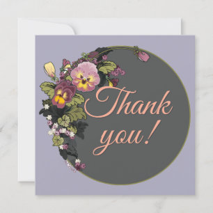 Victorian Pansies Framed Customizable Holiday Card