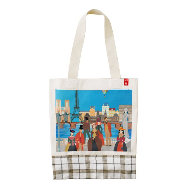 Victorian Paris Zazzle HEART Tote Bag (Back)