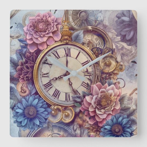 Victorian Pastel Steampunk Wall Clock