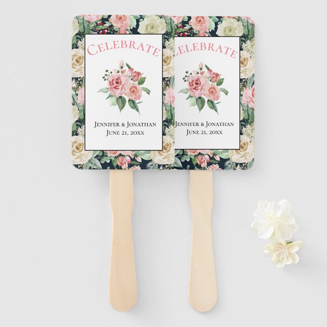 Victorian Pattern |Celebrate | Custom Wedding Hand Fan (Front and Back)