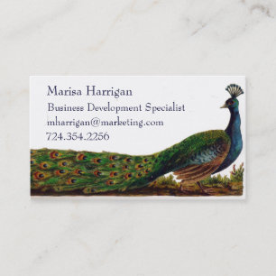 Victorian Peacock Business Cards Template