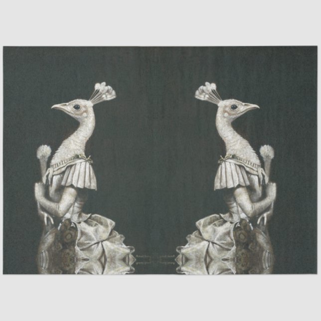 Victorian Peacock Lady Tissue Paper (Front)