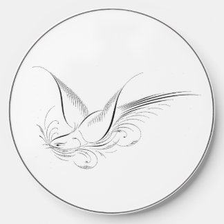 Victorian Penwork Calligraphic Dove Wireless Charger