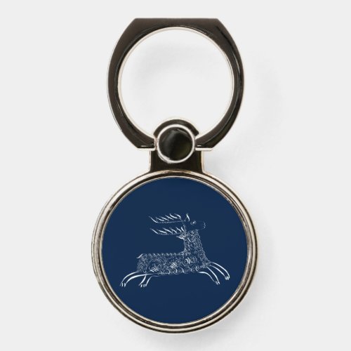 Victorian Penwork Calligraphic Stag Deer Phone Ring Stand