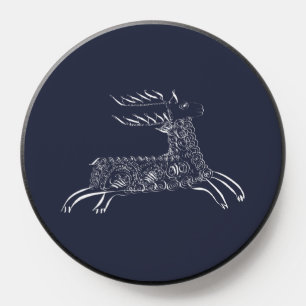 Victorian Penwork Calligraphic Stag Deer PopSocket